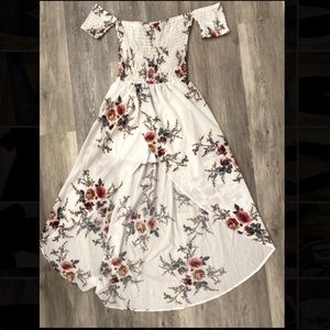 Floral white maxi dress